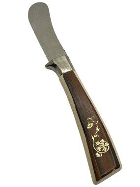 Retro 70s Cheese Knife Cream Brown Floral Vintage Replacement